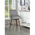 thumbnail image 2 of Bagford 26" Swivel Counter Stool with Medium Espresso Legs in Charcoal Fabric, 2 of 8