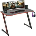 thumbnail image 6 of BestOffice 47 inch Z Shaped Ergonomic adults Gaming Desk with Headphone Hook for Game Players，Red, 6 of 7