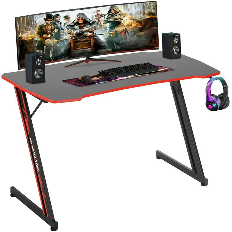 【最安値】Mサイズ vaultroom GAMING SET UP BestOffice, Gaming Desk, 47 inch Z Shaped, Red, Multi-Function
