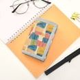 thumbnail image 7 of JIALIOU Nylon Trifold Card Wallet with ID Window Zipper Pocket for Men Women Teen Colorful Line Doodle Squares, 7 of 7