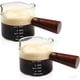 thumbnail image 1 of 2 jarras medidoras triples de doble boquilla para leche con mango de madera, 75 ml, para vasos de chupito de espresso, vidrio transparente, 1 of 5