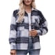 thumbnail image 2 of Puntoco Tops de chaqueta sin sombrero con estampado de cuadros sueltos de moda para mujer Puntoco Puntoco-1, 2 of 9