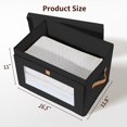 thumbnail image 4 of 4 Pack Black Closet Storage Bins Front Opening Storage Bin Collapsible Fabric Organizer with Clear Window Dual Handles Closet Clothes Blanket Book Storage Box for Home DIMJ, 4 of 13
