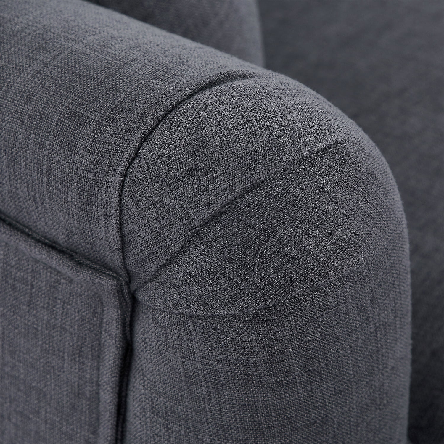 Kadyn Upholstered Loveseat Sofa, Sofa Couches with Wooden Legs and Two Throw Pillows for Living Room, Grey