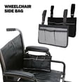 thumbnail image 5 of Travel Portable Multi-pocketed Reflective Strip Storage Bag Wheelchair Side Bag Armrest Pouch Pocket Organizer BLACK, 5 of 8