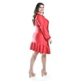 thumbnail image 3 of Vestido de satin envolvente Roman Fashion /Tallas Extras, 4351 (Rojo) rojo 36, 3 of 6