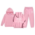 thumbnail image 4 of LRen Girls Fall Outfits Size 7/8 Valentines Bowknot Print Crew Neck Long Sleeve Warm Hoodie Pullover Top and Long Sweatpants Set Fashion Fall Kids 2pcs Outfits, 4 of 4