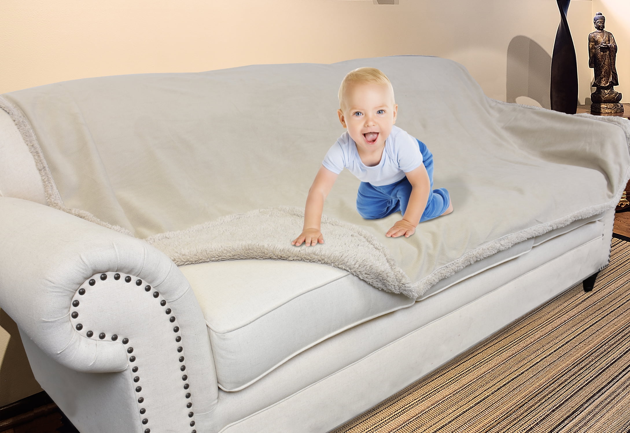 Waterproof Blanket,Pee Proof Couch Sofa Bed Protector Cover for Baby