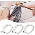thumbnail image 4 of Knitting Crochet Loop Ring, 6PCS Professional Portable Arc Design Metal Crochet Rings Yarn Thread Guide Finger Holder Adjustable Opening Knitting Ring for DIY, 4 of 5