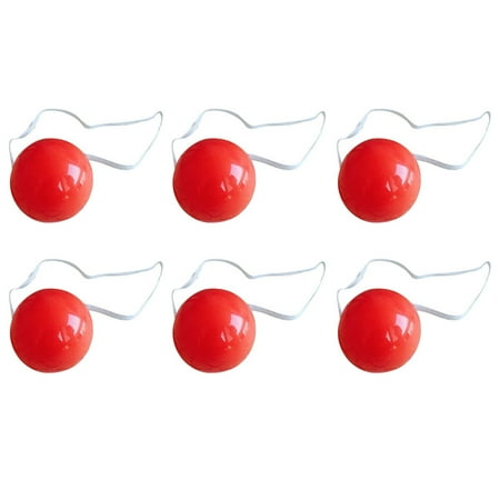 

NUOLUX 6pcs Creative Glowing Clown Noses Lovely Party Clown Noses Red Clown Noses