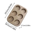 thumbnail image 3 of LYCAQL Nonstick Round Muffin Baking Pan, Baking Sheet Commercial Cup Tart Round Oven Baking Sheet Non Stick Steel Baking Sheet Two Colors 6 Cups, Set of 2, Black, 10.4x7.3x1", 3 of 7