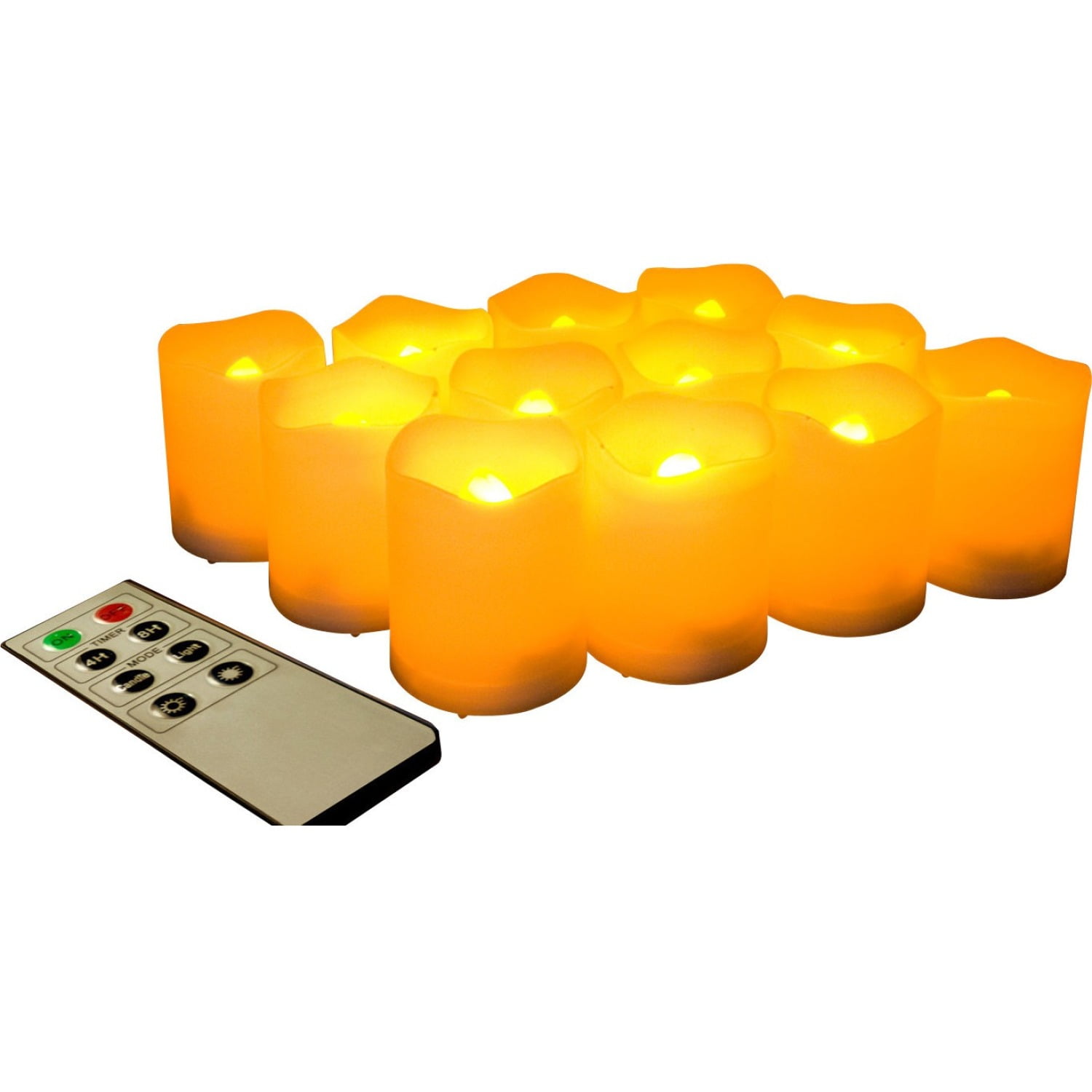 Remote Controlled Round Melted Edge Votive Flameless LED Candles