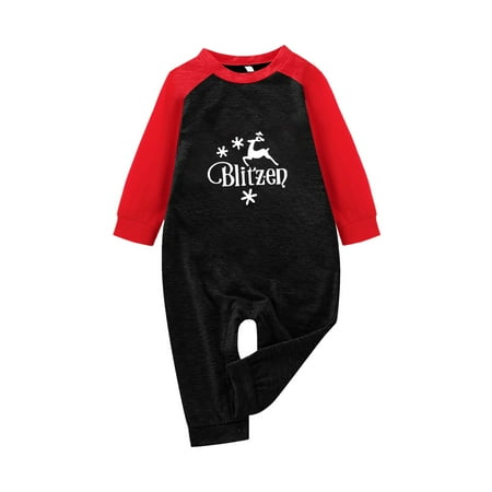 

Christmas Pajamas for Family Red Family Christmas Pjs Matching Sets Blitzen Letter Reindeer Christmas Print Home Clothing Parent Child Set Baby Clothing