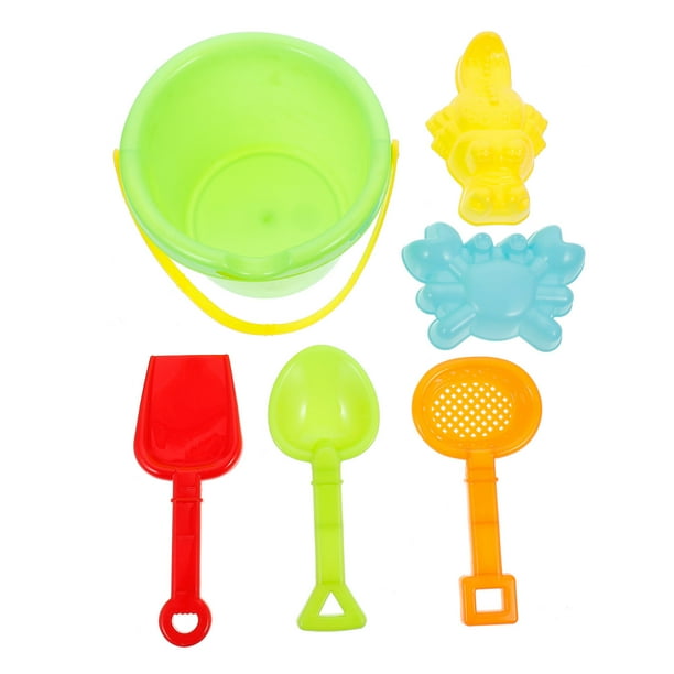 KAKOWELY 1 juego de juguetes de playa, palas de arena de plástico, cubos, moldes, accesorios para juegos de playa al aire libre