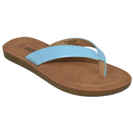 

Soda Shoes Women Flip Flops Basic Plain Slippers Thongs Sandals Strap Casual Beach Ella-S