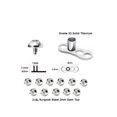 thumbnail image 1 of 25 set of Grade 23 Solid Titanium Dermal Anchor Base & 3mm Top, 1 of 1
