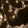 thumbnail image 2 of 100 Foot White String Lights - G40 Clear Globe Bulbs (White Wire) - Outdoor Indoor String Lights for Wedding, Bistro, Market, Cafe, Bedroom and Tent Lighting, 2 of 8