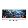 thumbnail image 2 of Large Halloween Garage Door Cover Banner Scary Pumpkin Halloween Background Party Suitable For Garage Door Cover Photography Party Table for Parties Bulk Open Flag with Pole And Mount Flag Clips for, 2 of 2