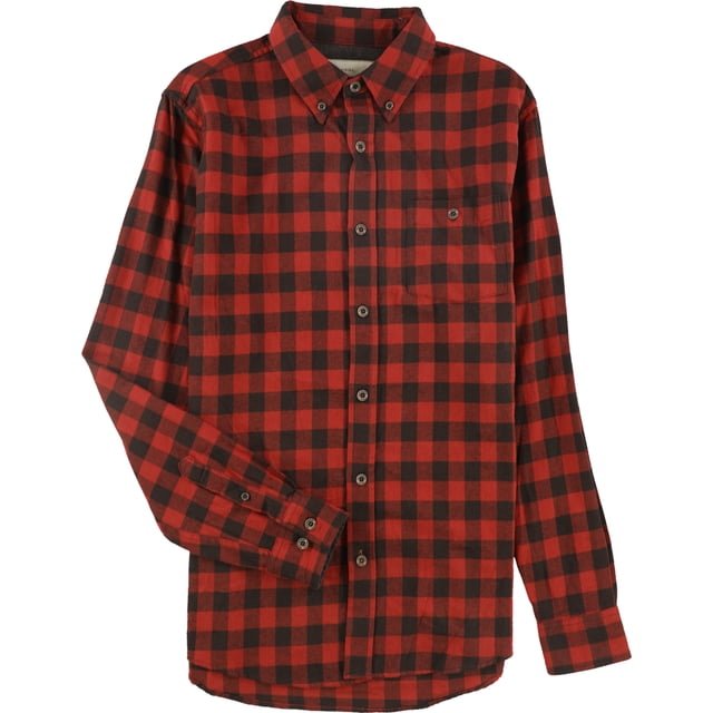 Camisa a cuadros de franela resistente a la intemperie para hombre, rojo, mediano