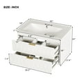 thumbnail image 4 of Bathroom Cabinet Wall Mount, Modern Bathroom Cabinet With Top Sink, 2 Drawers, Solid Wood Frame 30'' Bathroom Vanity, Single Sink Bathroom Vanity Cabinet, 4 of 8