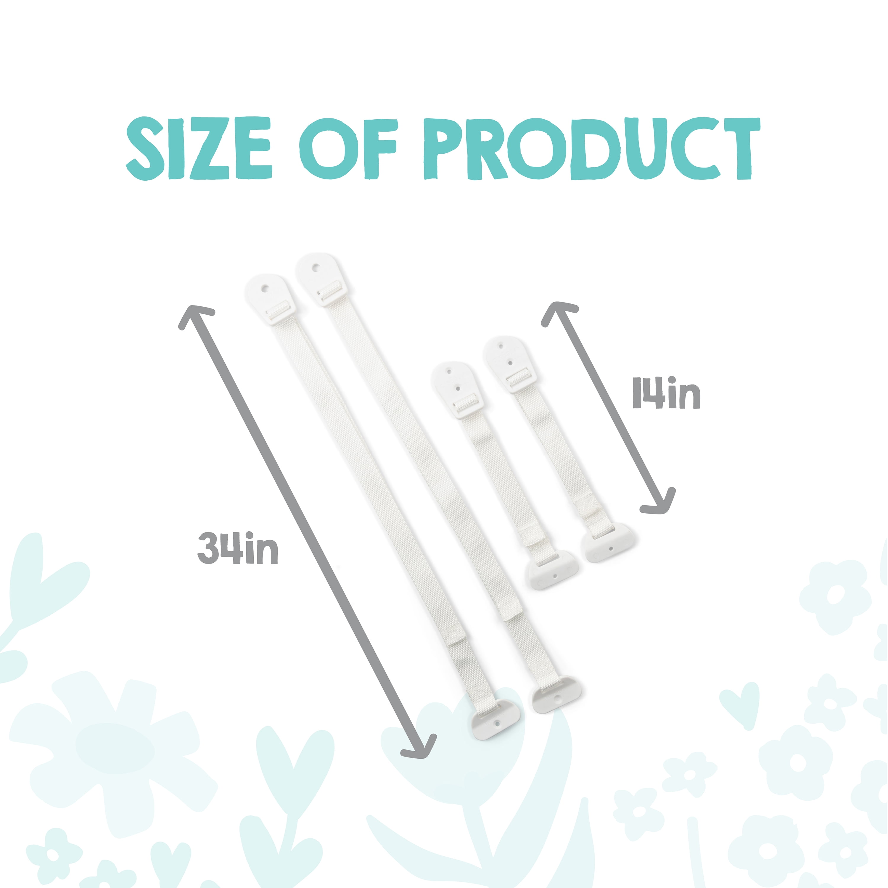 Regalo Anti-Tip Furniture Anchors for Child Safety, Furniture & TV Safety Straps for Dressers, Cabinets & TVs, 2 Pack