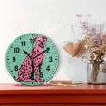thumbnail image 2 of Yayeee 10" Wall Clock Battery Operated Quartz Round Silent Non-Ticking Home Decor, Pink Cheetah, 2 of 6