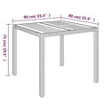 thumbnail image 4 of vidaXL Garden Table with Wooden Top Grey 90x90x75 cm Poly Rattan, 4 of 4