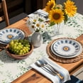 thumbnail image 5 of Green Eucalyptus Cotton Linen Table Runner for Dining Kitchen, Country Nature Leaf Succulent Plant Wedding Outdoor Party Tablerunners Decoration, Dresser Scarf Coffee Tablecloth Runners 13x36 Inches, 5 of 9