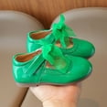 thumbnail image 4 of Gpaecead Girls Mesh Bow Mary Jane Shoes Soft Sole Non Slip Faux Leather Princess Dress Shoes For Toddler, Green, 4 of 8