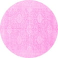 thumbnail image 1 of Ahgly Company Indoor Round Oriental Pink Traditional Area Rugs, 5' Round, 1 of 4