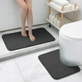 thumbnail image 2 of Amzcrzy Lavatory Carpet Velvet Carpet Two Sets Of-Shaped Water-Proof Non-Slip Mat Bathroom Non-Slip Mat Bathroom Toilet Base Side Mat Bathroom Rugs Bathroom Decor Home Decor Bath Mat Area Rug, 2 of 7