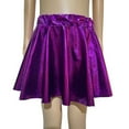 thumbnail image 3 of Gubotare Tutu for Toddler Girls Girls Metallic Skater Skirts Shiny Flared Skort,Purple,7-8 Years, 3 of 4