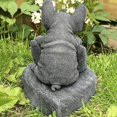 thumbnail image 5 of Estatua de bulldog francés Decoración de jardín Signo de bienvenida Adorno artesanal de resina Escultura para interiores y exteriores,11 Feliz Sencillez, 5 of 5
