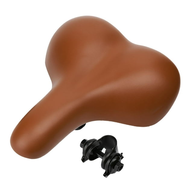 Siruishop Bike Saddle Shock Absorbing Anti Slip Comfortable Thickened Road Bike Saddle Brown