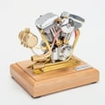 thumbnail image 4 of V-Twin Gasoline Engine Model - 4-Stroke Motorcycle Engine, Ready-to-Run, Brass/Stainless Steel, Collector's Display & Gift, 4 of 6