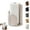 White, variant on Mountain Paper Towel Holder Countertop with Wood Round Base and Iron Holder, Wood Paper Towel Holders Countertop, Easy One-Handed Operation for Kitchen Bathroom, White