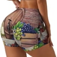 thumbnail image 2 of Xecao Bottle Glass Red Wine Print Workout Shorts for Women Soft Smooth Gym Yoga Scrunch Active Tennis Workout Running Shorts, 2 of 9