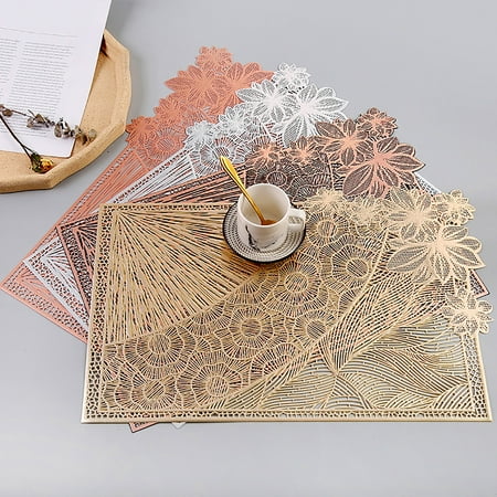 

Table Mat Decorative Maple Leaf Design Hollow-out Non-slip Flower Heat Insulation Table Mat for Restaurant