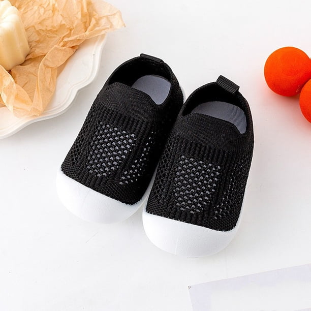 Puntoco Bebé Primavera Y Otoño Nuevos Zapatos De Piso Interior De Punto Para Bebés Antideslizantes Transpirables Antisudor Zapatos Para Niños Pequeños Zapatos Para Bebés Negros 16