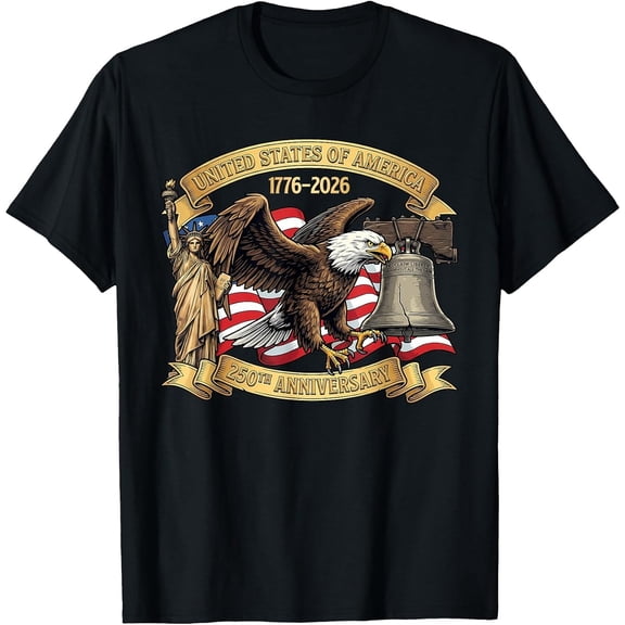 Men's 250 Anniversary USA 250th American Flag Patriotic 250 Years T-Shirt, Comfortable Breathable Soft Tee, Men's 100% Cotton Graphic T-Shirt 180gsm