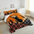 thumbnail image 4 of Woodland Deer Quilt for Boys Girls,Red Black Buffalo Checked Plaid Grid Bedding Set Hunting Animal Comforter&nbsp;Set Full Vintage Lodge Cabin Duvet Insert,Country Orange Plank Rustic Home Decor, 4 of 5