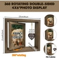 thumbnail image 2 of 1 Set 1Pc Double Sided Wooden Rotating Photo Frames with 1Pc Rectangle Velvet Pouches and 1Pc Column Mini Stainless Steel Urn Paw Print 210x230x15mm, 2 of 9