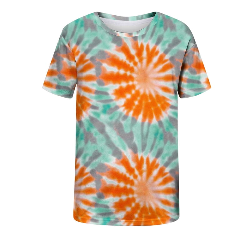 COSFO Casual Men's T-Shirts Short Sleeve Summer Tie Dye Graphic