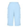 thumbnail image 7 of Capri Pants for Women Summer Casual Elastic High Waist Rolled Up Cuffs Straight Leg Cropped Cargo Pants, 7 of 7