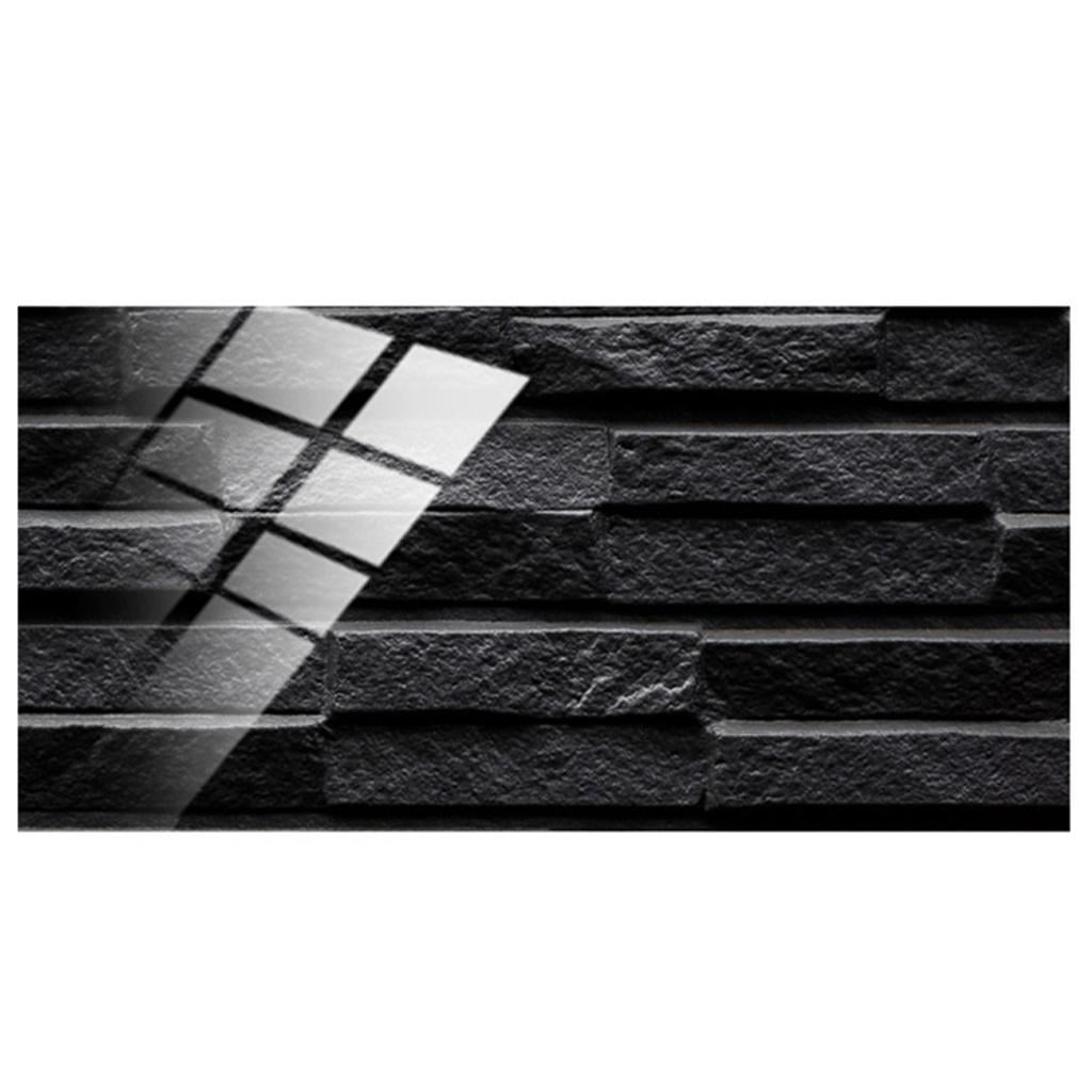 Rvaymup 48 Sheet Self Adhesive Tile Stickers Peel and Stick Backsplash 3D Black Wall Decals Murals Bathroom Kitchen Counter Top Decoration