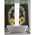 thumbnail image 4 of Spring Eucalyptus Sunflower Sheer Curtains 96 Inch Length 2 Panels Set, Farmhouse Birds Brown Wood Voile Window Treatment Semi Sheer Long Curtains Drapes for Bedroom/Living Room/Kitchen 52"x96"x2, 4 of 7