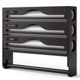 thumbnail image 1 of Cling Film and Foil Dispenser 4 IN 1 Black Kitchen Organizer with Cutter and Storage for Plastic Wrap and Aluminum Foil, 1 of 5
