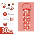 thumbnail image 3 of Christmas Red Gifts for Women Men, 30 Oz Tumbler with Top Handle and Flip Straw, Xmas Santa Claus Stainless Steel Insulated Travel Coffee Cup, Winter Holiday Water Bottle for Him Her, 3 of 6