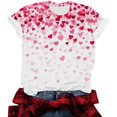 thumbnail image 7 of Ounisa Valentines Shirts Women Love Heart Graphic Print Short Sleeve Tee Tops, 7 of 7