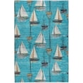 thumbnail image 2 of Addison Rugs Dream Shag Premium Machine Washable Transitional Sailboat Teal Rectangle Rug, 5' x 7'6", 2 of 8